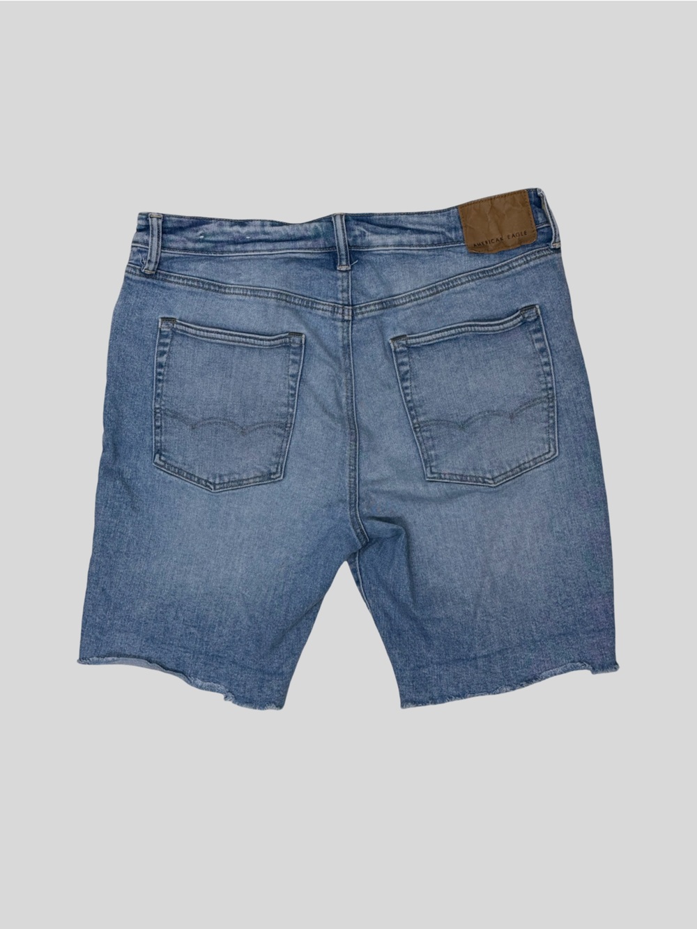 American Eagle Outfitters Light Blue Distressed Men’s Jean Shorts Size 36 - Picture 2 of 7